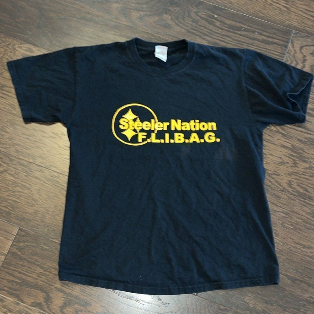 Box Seats of Fleming Island Florida Pittsburgh Steelers Nation black T-shirt L